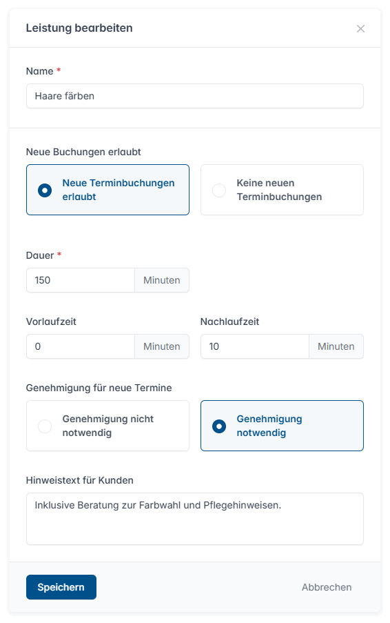 Online Terminplaner Dienstleistung Bearbeiten