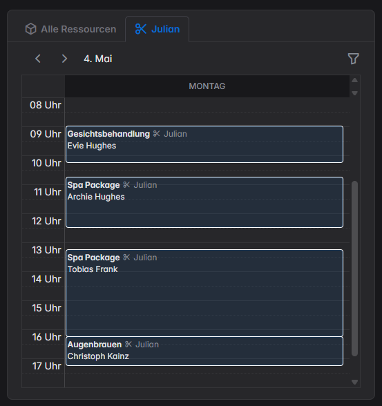 Online Terminplaner Kalender Tagesansicht Tag