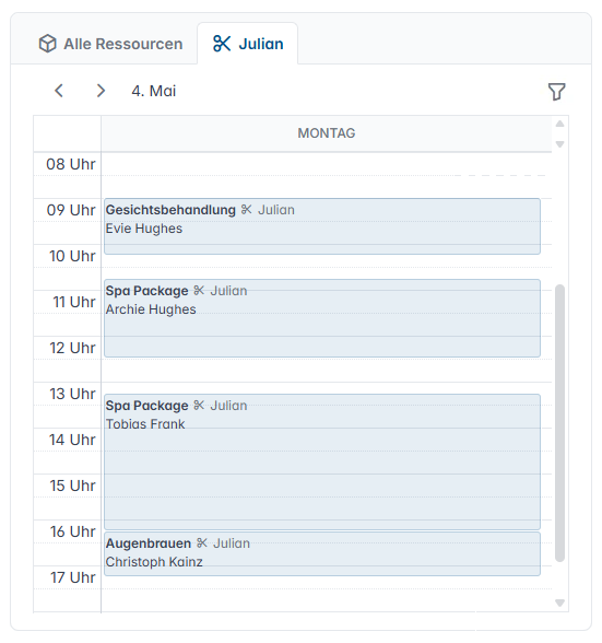 Online Terminplaner Kalender Tagesansicht Tag