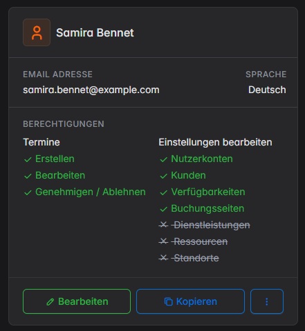 Online Terminplaner Nutzerkonto