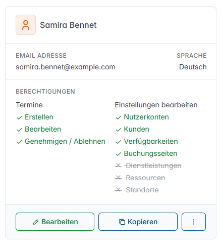 Online Terminplaner Nutzerkonto