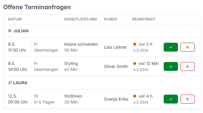 Online terminplaner offene terminanfragen