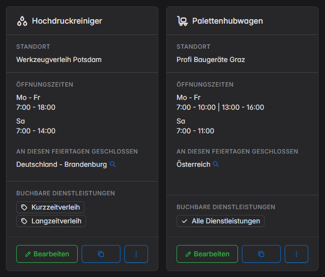Online Terminplaner Ressourcen Geräte