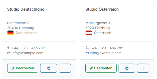 Online Terminplaner Standorte